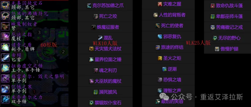 时光服：P3迷思，NAXX掉哪个版本的装备